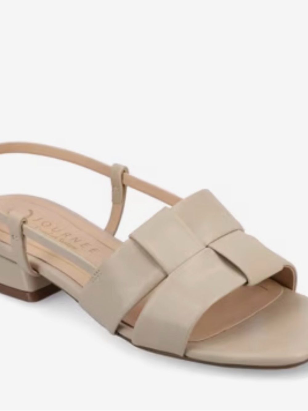 Women’s Journee Tabatha  Beige White Woven Slingback Sandals Size 11